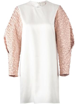 Maison Rabih Kayrouz contrasting oversized sleeves dress - women - Viscose/Polyamide/Polyester/Acetate/Silk - 36 - White