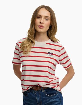 Superdry Womens Superdry Womens Heritage Hamptons Short Sleeve T-Shirt - Red - Size: 12