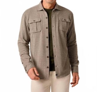 Johnnie-O Carl Stretch Knit Flannel Lodge Shirt In Havana