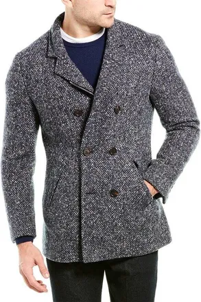 Brunello Cucinelli MenS Blue Wool Double Breasted Jacket, Size 50