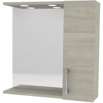 OEM Espejo De Ba&ntilde;o Colgante Simple Cm 58 X 16 X H.57 - Roble Gris