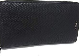 Bally Black Leather Long Wallet (Bi-Fold) (Pre-Owned)