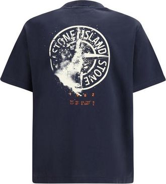 Stone Island Logo-Embroidered Cotton T-Shirt - Navy