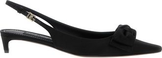 Dolce & Gabbana Black Viscose Mid Heel Womens Pumps