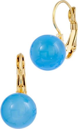 Savvy Cie Jewels Blue Agate Lever Back Earrings in Yellow Gold at Nordstrom Rack