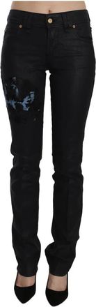 John Galliano Mid Waist Skinny Denim Casual Broek - Dames - Skinny Jeans - Zwart - W24 - Denim - Jeans