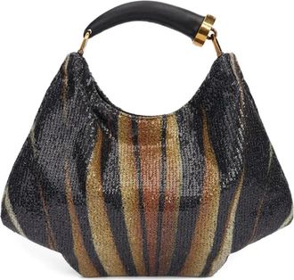 Roberto Cavalli Borsa a spalla con paillettes - Nero