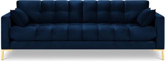 BLOOMINGLOFT 4-Sitzer Designsofa Mamaia Samt - Königsblau