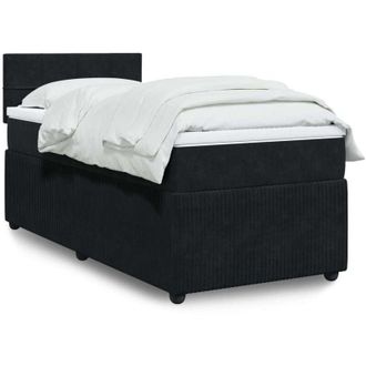 vidaXL Cama Box Spring Con Colch&oacute;n Terciopelo Negro 100x200 Cm Vidaxl