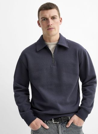 Le 31 Mens Zip-up Polo Shirt-collar sweatshirt