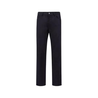 Moncler Broeken, Heren, Blauw, S, Katoen, Marineblauwe Katoenen Broek