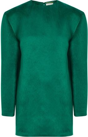 Saint Laurent Brushed Silk Mini Dress - Green - 38 (UK10 / S)