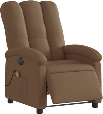 vidaXL Sill&oacute;n Reclinable De Masaje El&eacute;ctrico Tela Marr&oacute;n Vidaxl