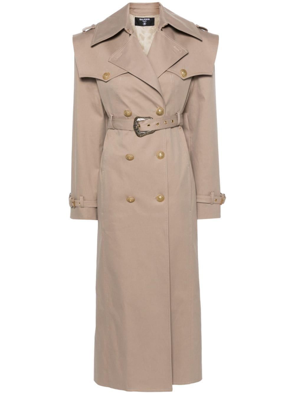 コート BALMAIN Women Coats XF1UD045WB27 0PA Black Cropped grain de poudre edge-to-edge jacket with 6 buttons