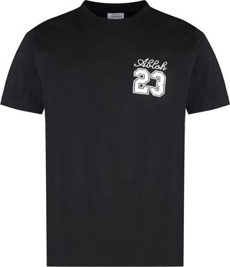 Off-white Tops, Heren, Zwart, 2Xl, Katoen, 23 Logo Slim T-shirt met Korte Mouwen