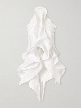 Maticevski Top In Organza Etoile Wave - Bianco