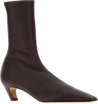 Khaite Womens Arizona Ankle Boot Bordeaux Nappa Leather