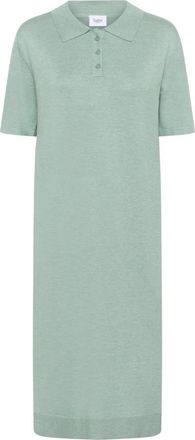 Saint Tropez Blauwe Surf Melange Polo Jurk - Dames - Casual kleedjes - Groen - XS - Kleedjes