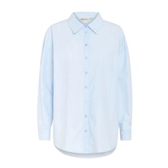 MY ESSENTIAL WARDROBE Cashmere Blue Boxy Shirt Blouse - female - My Essential Wardrobe - Shirts - Blue - 2XL - Blouses & Shirts