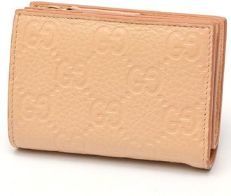 Gucci Pink Beige Gg Leather Wallet (Bi-Fold) (Pre-Owned)