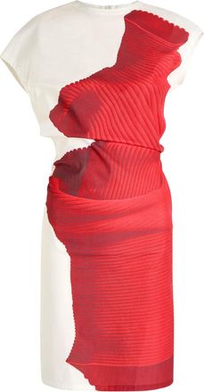 Issey Miyake Printed Cotton-blend Poplin Midi Dress - Red - 2 (UK2 / Xxxs)