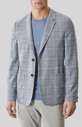 Robert Barakett Ambrose Plaid Knit Sport Coat in Grey at Nordstrom, Size Xx-Large