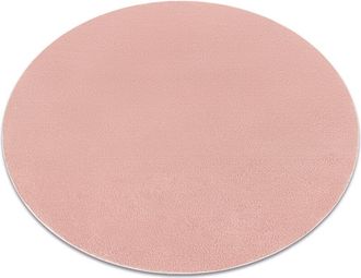 RugsX Rugsx - Alfombra De Lavado Moderna Lindo Circulo Rosa, Antideslizante, Peluda Pink Circulo 200 Cm