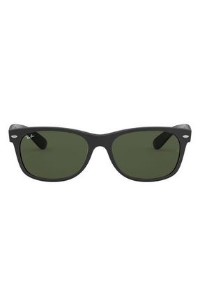 Ray-Ban New Wayfarer 55mm Rectangular Sunglasses in Rubber Black at Nordstrom