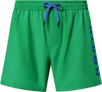 North Sails Groene strandkleding met vilten logopatch - Heren - Strandmode - Groen - 2XL - Katoen - Badmode