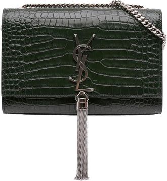 Saint Laurent Pre-owned Saint Laurent Medium Croc Embossed Leather Kate Tassel Crossbody Ladies P8MGJIKFGYEN1LOE
