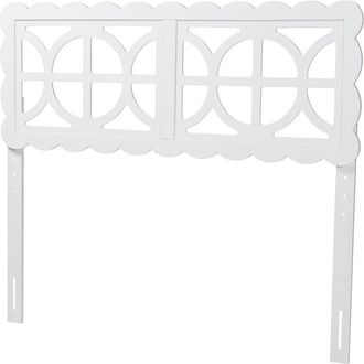 Baxton Studio Nansen Wood Full Headboard With Scalloped Frame