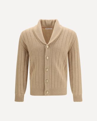Brunello Cucinelli Ribbed cashmere Cardigan Male 48