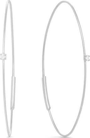 Lana Jewelry 14k White Gold Diamond Oval Hoop Threader Earrings in Dia 14Kwg at Nordstrom