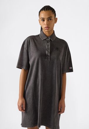 Champion Shirtkleid CHAMPION ICONS WASH Loose fit jersey dress, Damen, Gr. XL, N-Gr, chr, Obermaterial: 100% Baumwolle, Kleider Shirtkleid, f&uuml;r sportliche Akti