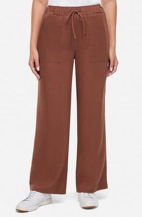 Three Dots Linen Wide Leg Pants in Mustang at Nordstrom Rack, Size X-Large