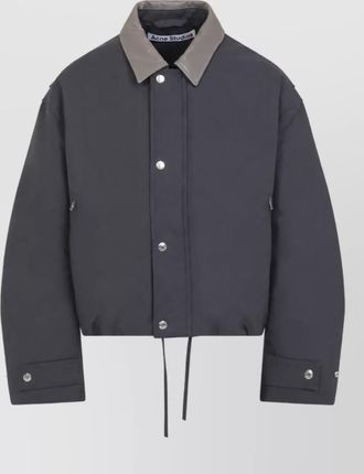 Acne Studios organic cotton cropped relaxed-fit bomber jacket