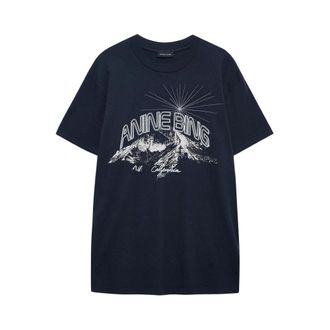 Anine Bing Tops, Dames, Blauw, M, T-shirt