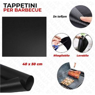 Trade Shop Trade Shop - Set 6 Pz Tappetini In Teflon Per Griglia Barbecue 40x50cm Riutilizzabili 7823805