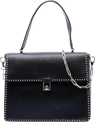 Valentino Pre-owned Studded Satchel - Dames - Vintage Handtas - Zwart - ONE Size - Leer - Vintage