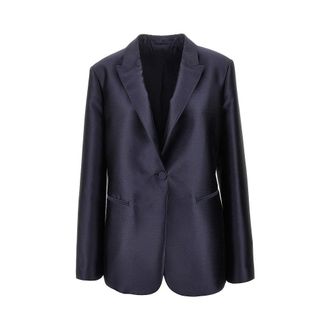 Alberta Ferretti Single-breasted mikado jacket Woman 46
