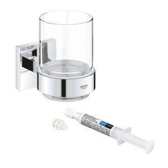 GROHE Vaso Con Soporte Cromado Grohe Start Cube + Grohe Quickglue A1 Para Acceso Con Placa De Fijaci&oacute;n