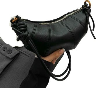 Generic Crossbody Zipper Shoulder Bag - Solid Color Fashionable Soft Handbag