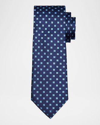 Canali Mens Box Flower Silk Tie