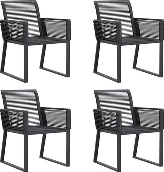 vidaXL Vidaxl - Sedie Da Giardino 4 Pz Nere In Polyrattan