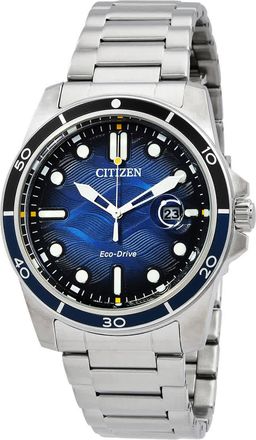 Citizen Marine 1810 Eco-Drive Blue Dial Mens Watch AW1810-85L