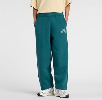 New Balance Donna Trackside Fleece Barrel Pant in Verde, Taglia XL