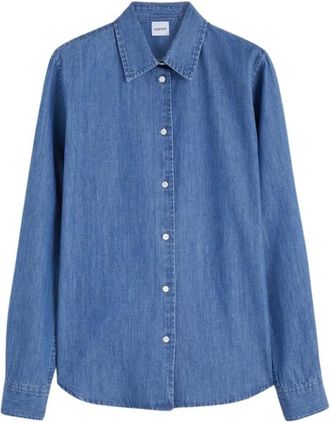 Aspesi Denim shirt met knoopsluiting aan de voorkant - Dames - Spijkeroverhemden - Blauw - L - Denim - Overhemden