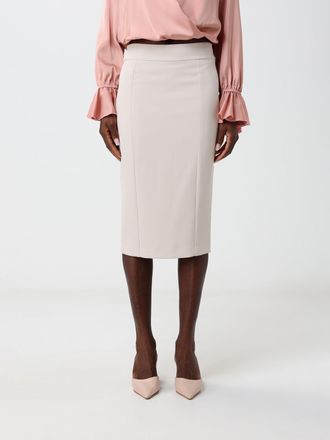 Hanita High-Waisted Jersey Pencil Midi Skirt with Back Slit