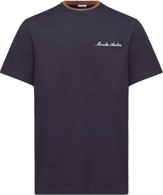 Moncler Signature Logo T Shirt - Heren - T-shirts - Blauw - XL - Tops