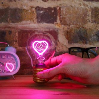 OEM Bombilla Rosa En Forma De Coraz&oacute;n - L&aacute;mpara De Mesa Inal&aacute;mbrica Recargable Por Usb Para Decoraci&oacute;n Rom&aacute;ntica - Ideal Como Regalo De San Valent&iacute;n